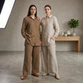 Relaxed Shirt & Wide-Leg Pants - Cotton 2-Piece Baggy Set